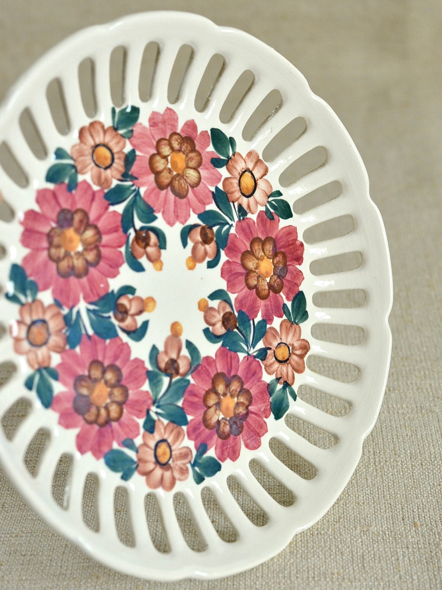 ヴィンテージ ヴウォツワヴェク陶器 プレート 壁掛け皿