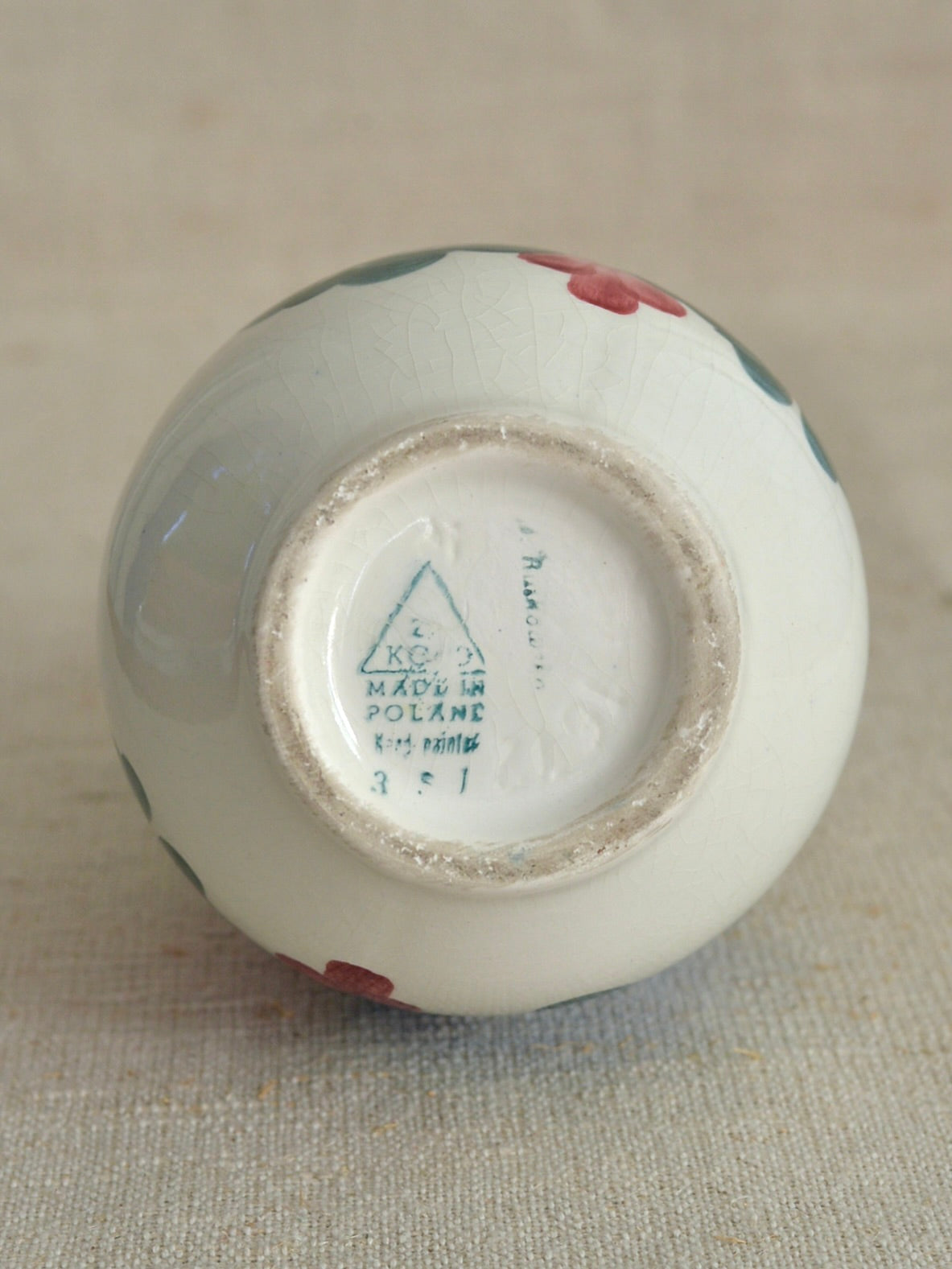 ヴィンテージ ヴウォツワヴェク陶器 フラワーベース