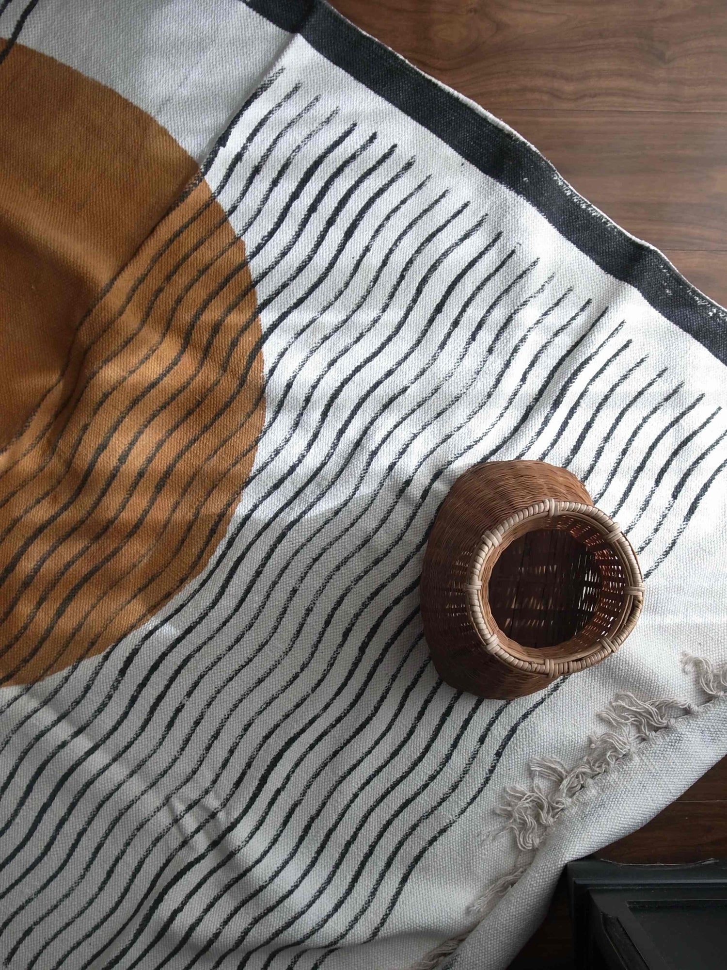 ハンドブロックプリント コットンラグ