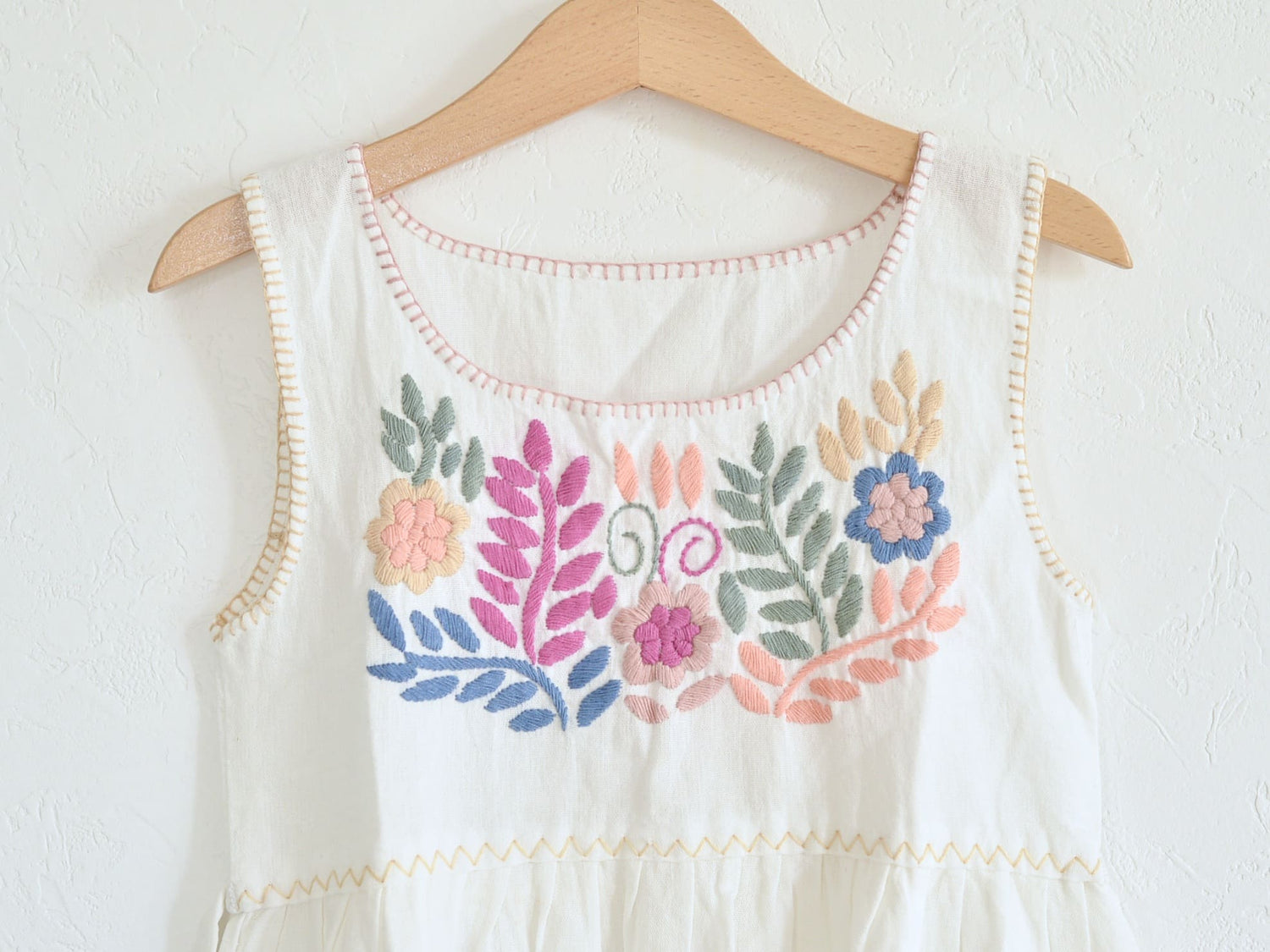 Kids メキシコ刺繍ワンピース ノースリーブ