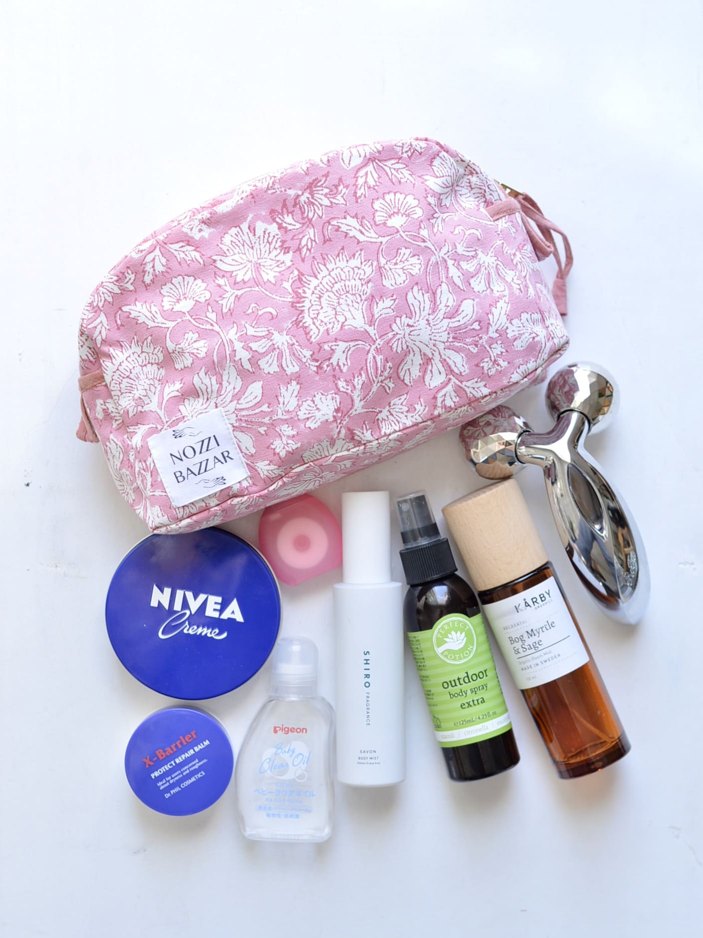 ブロックプリント コットンポーチ BIG