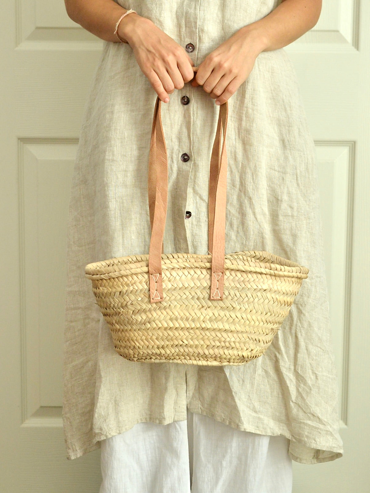 【残り1点】モロッコ かごバッグ ロングハンドル