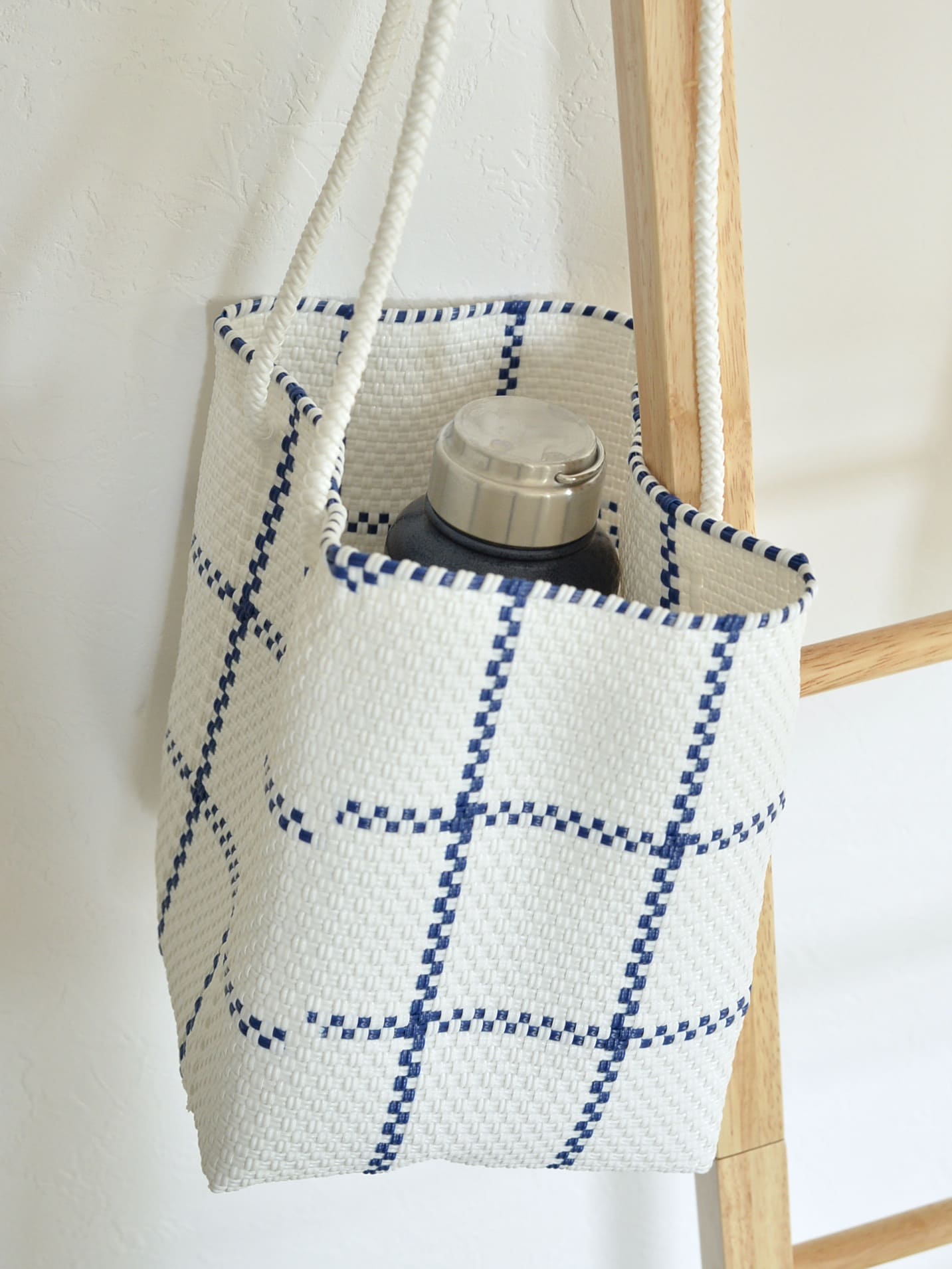 メキシコ メルカドバッグ ショルダー ホワイト×ブルー