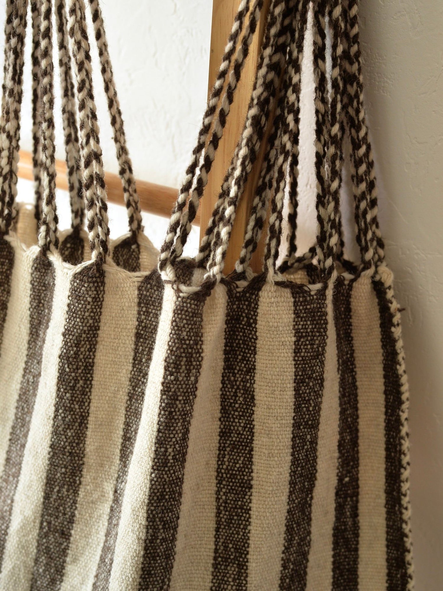 メキシコ ウール ハンモックバッグ レザーハンドル Brown