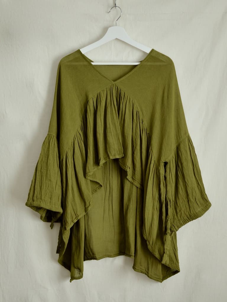 멕시코 코튼 개더블라우스 Romero