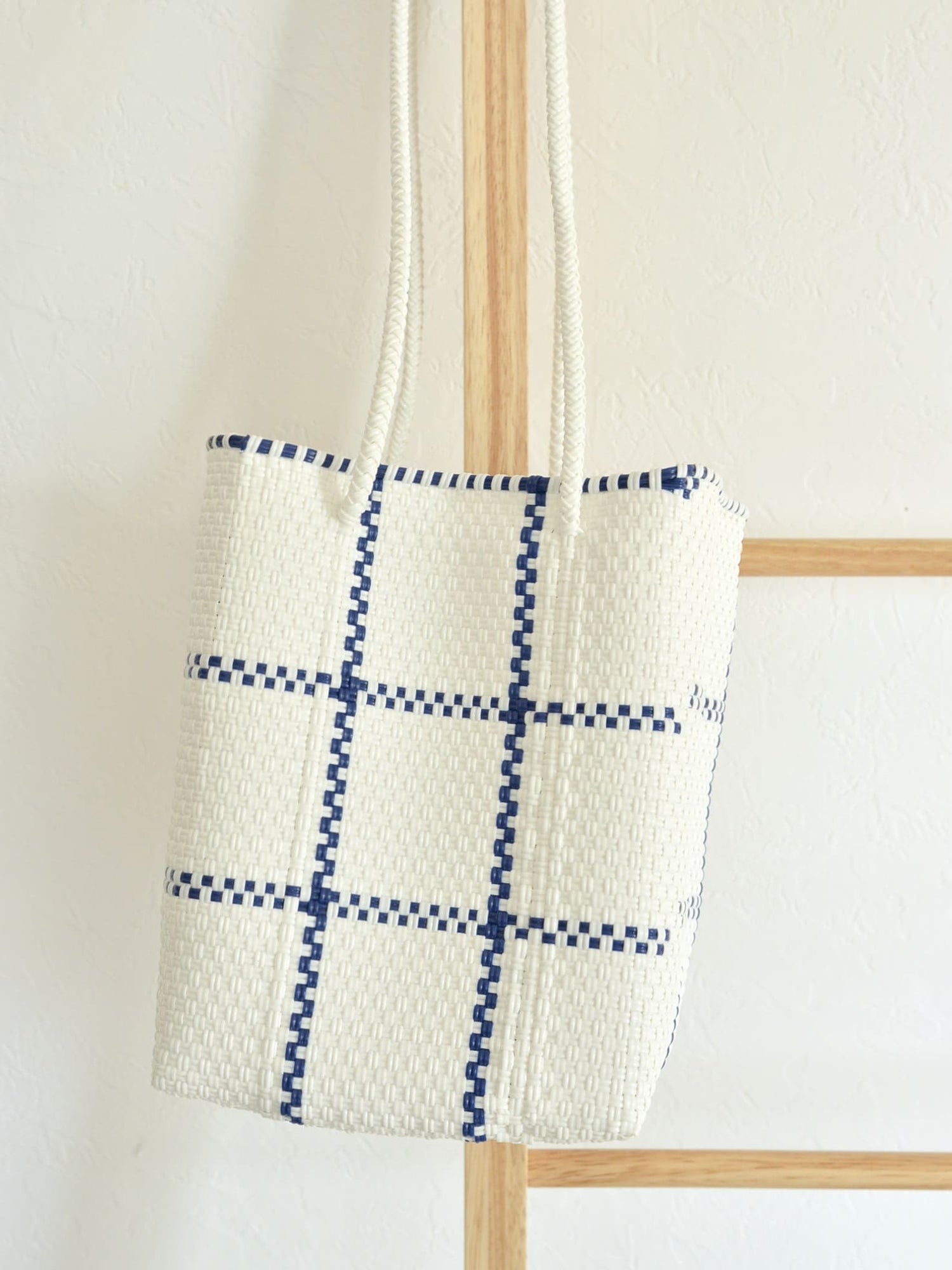 メキシコ メルカドバッグ ショルダー ホワイト×ブルー