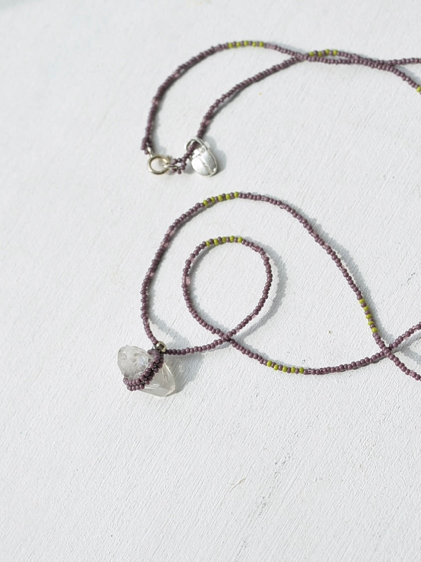 ハーキマーダイヤモンド ビーズネックレス