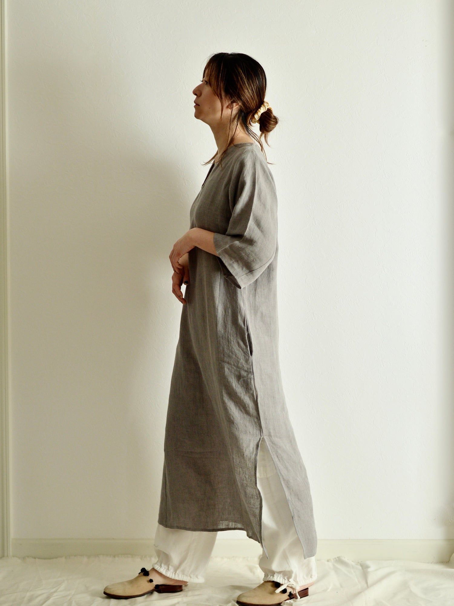 린넨 릴렉스 원피스 Dark Charcoal