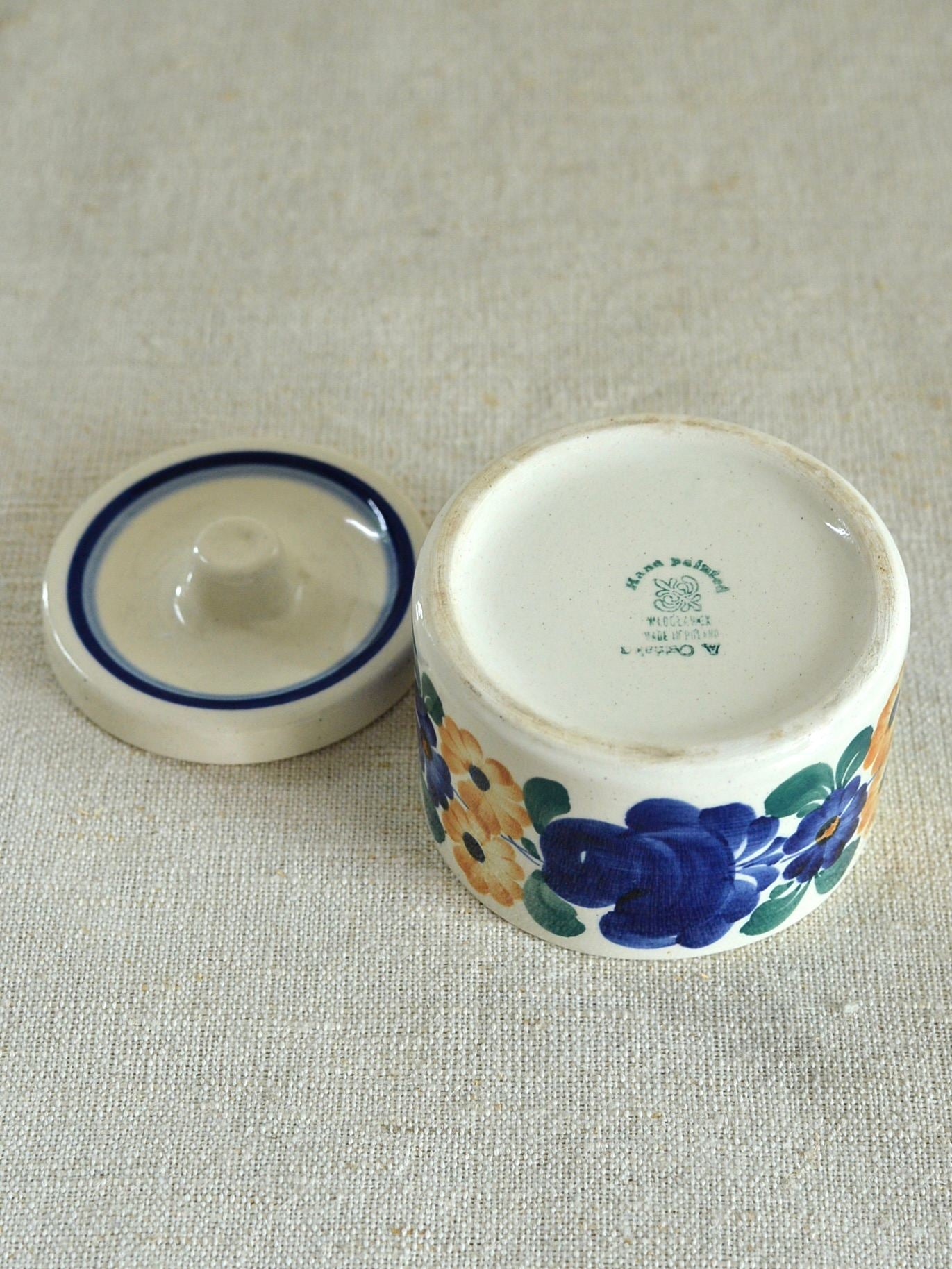ヴィンテージ ヴウォツワヴェク陶器 シュガーポット