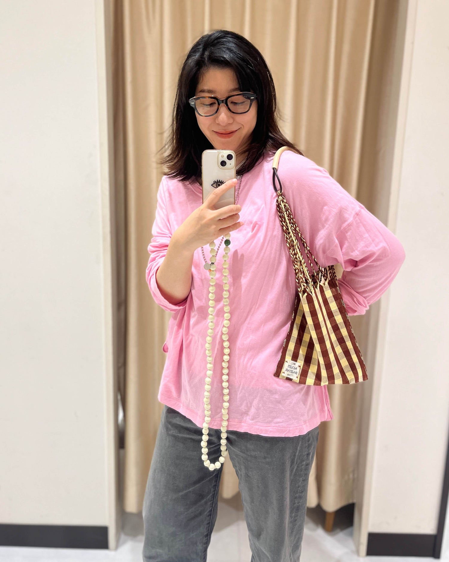 メキシコ ハンモックバッグ レザーハンドル S【BROWN】