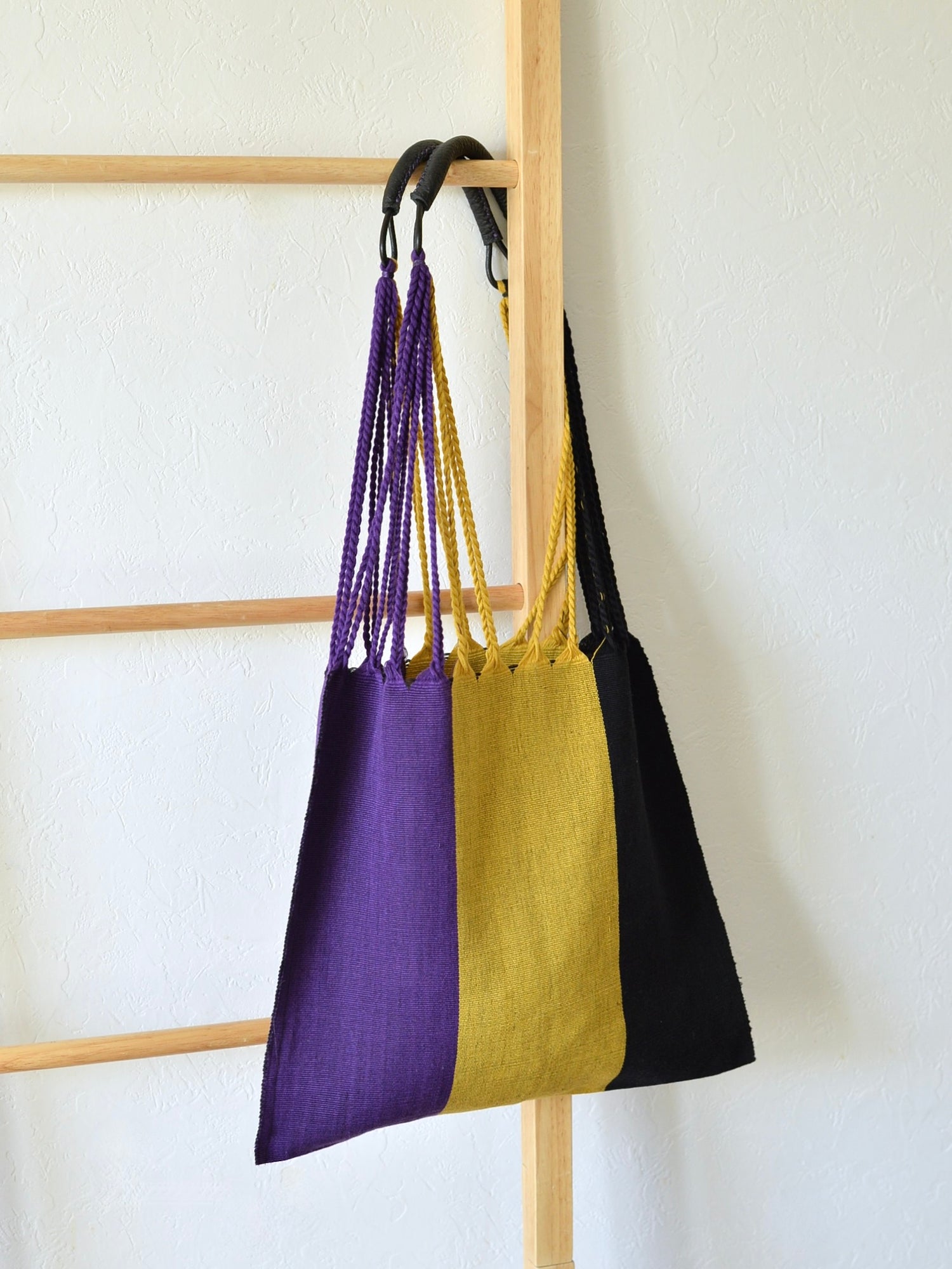 メキシコ ハンモックバッグ レザーハンドル