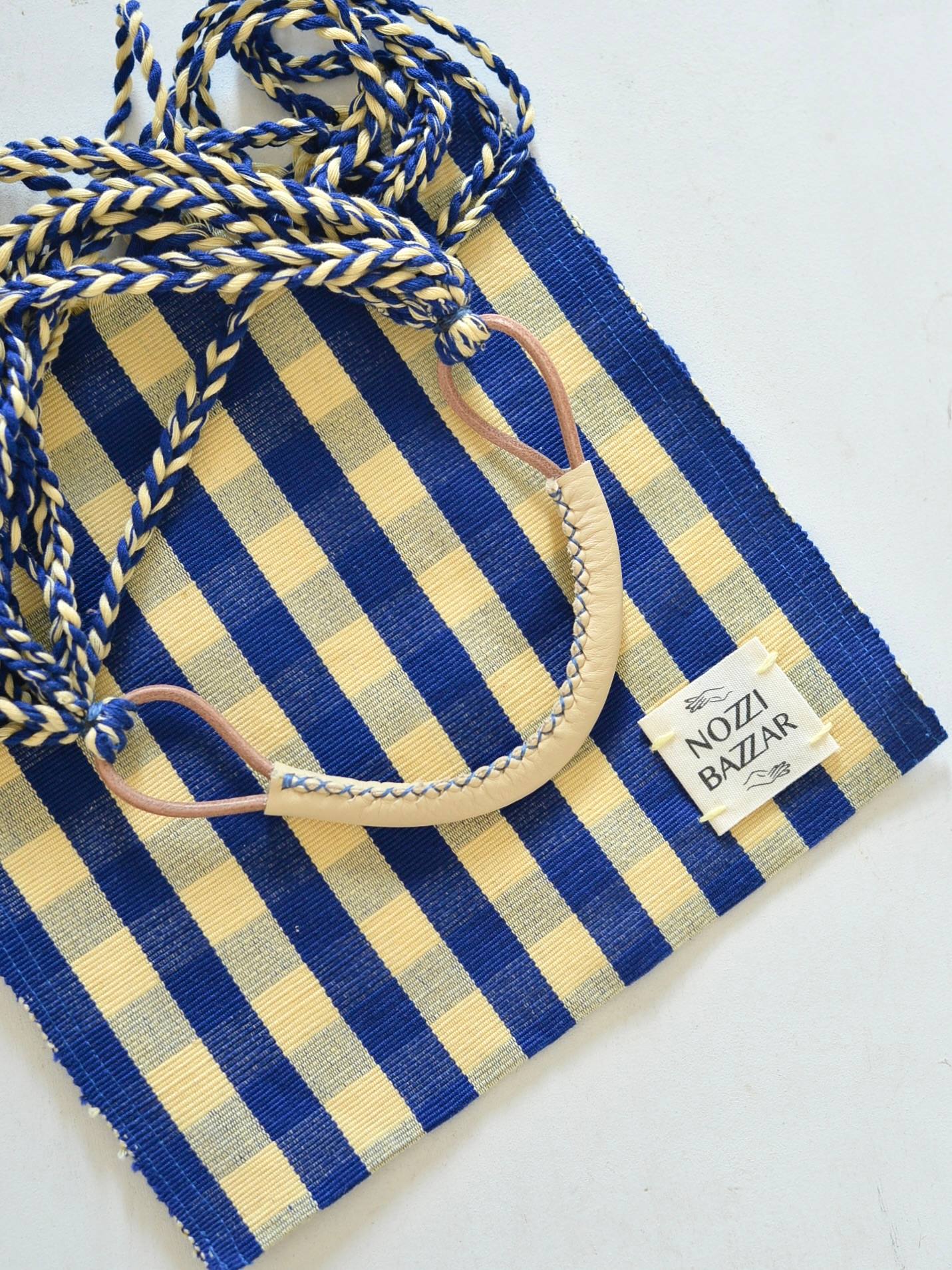 メキシコ ハンモックバッグ レザーハンドル S【BLUE】