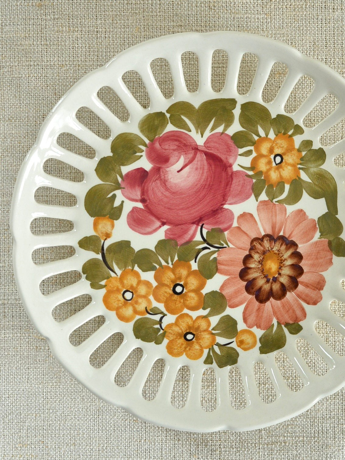 ヴィンテージ ヴウォツワヴェク陶器 プレート 壁掛け皿