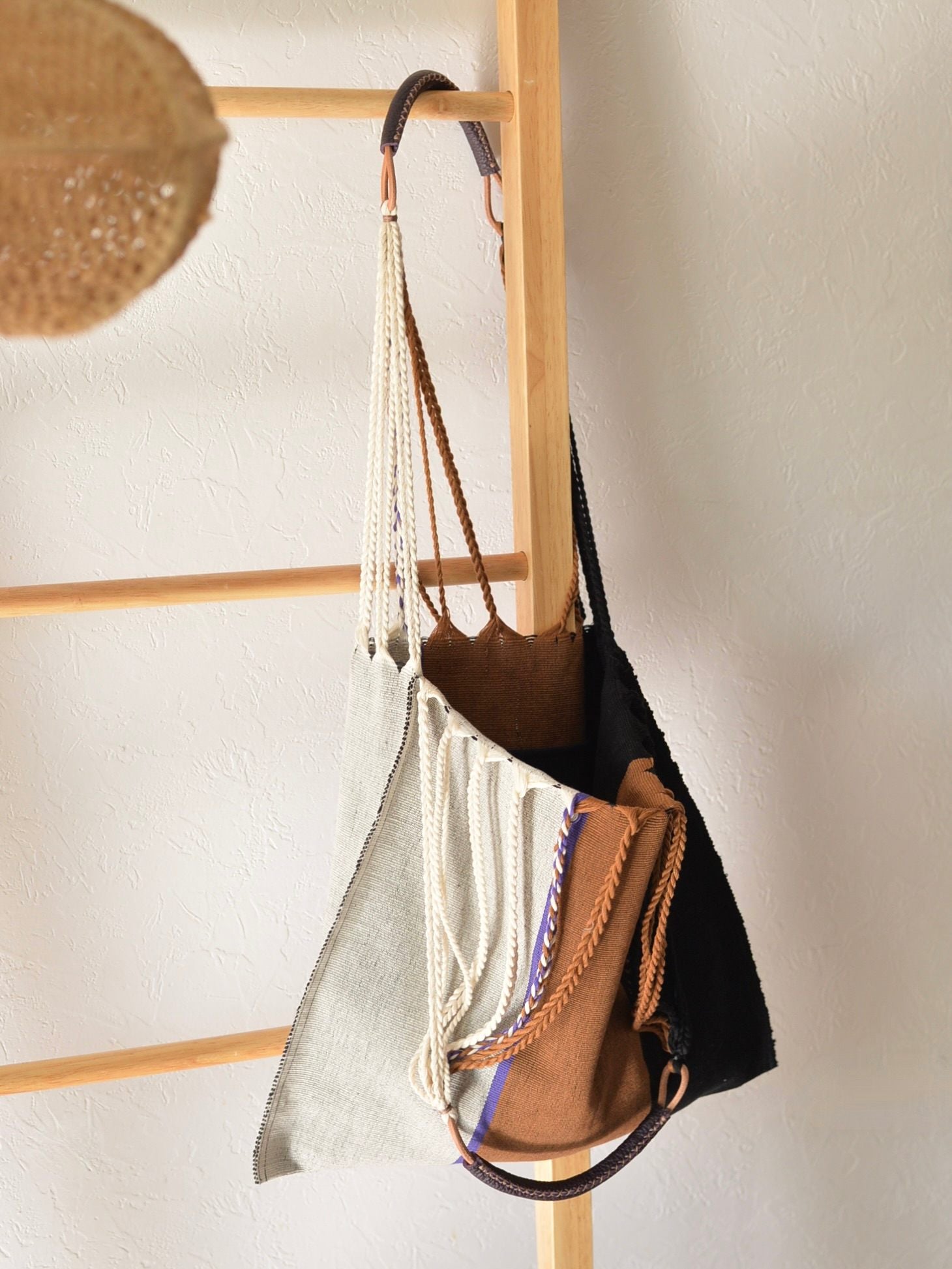 メキシコ ハンモックバッグ レザーハンドル