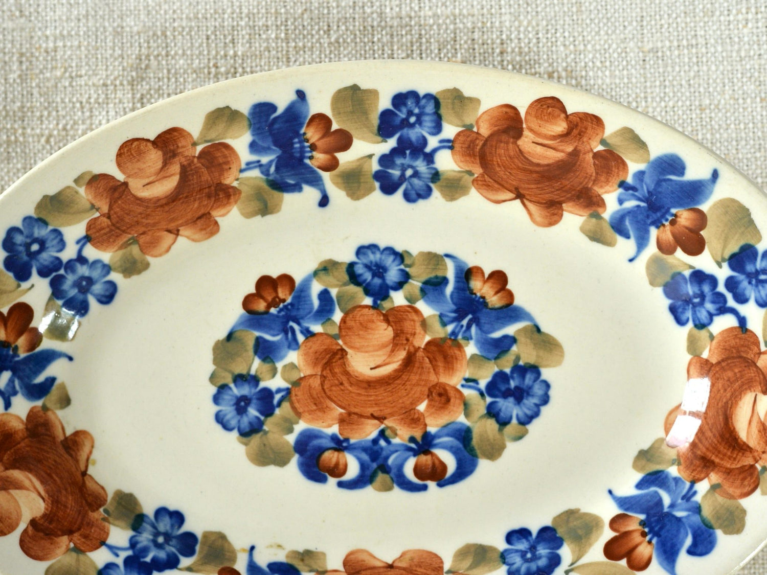 ヴィンテージ ヴウォツワヴェク陶器 オーバルプレート