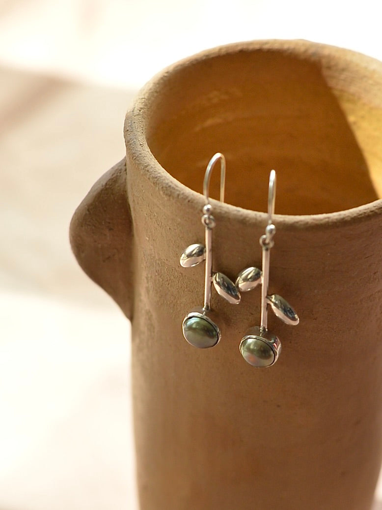 Mexican Silver925 リーフパールピアス