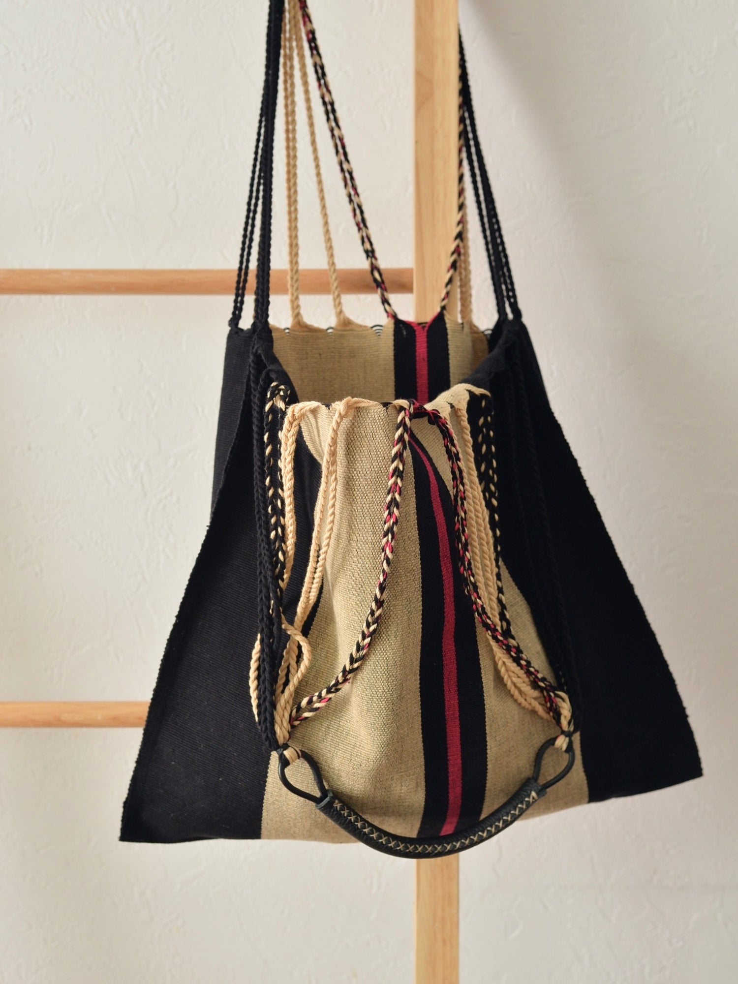 メキシコ ハンモックバッグ レザーハンドル