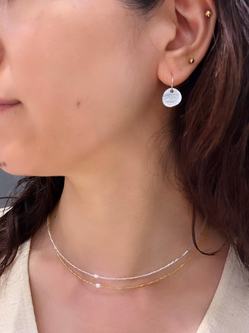 【残り1点】チョーカービーズネックレス シルバー&ゴールド