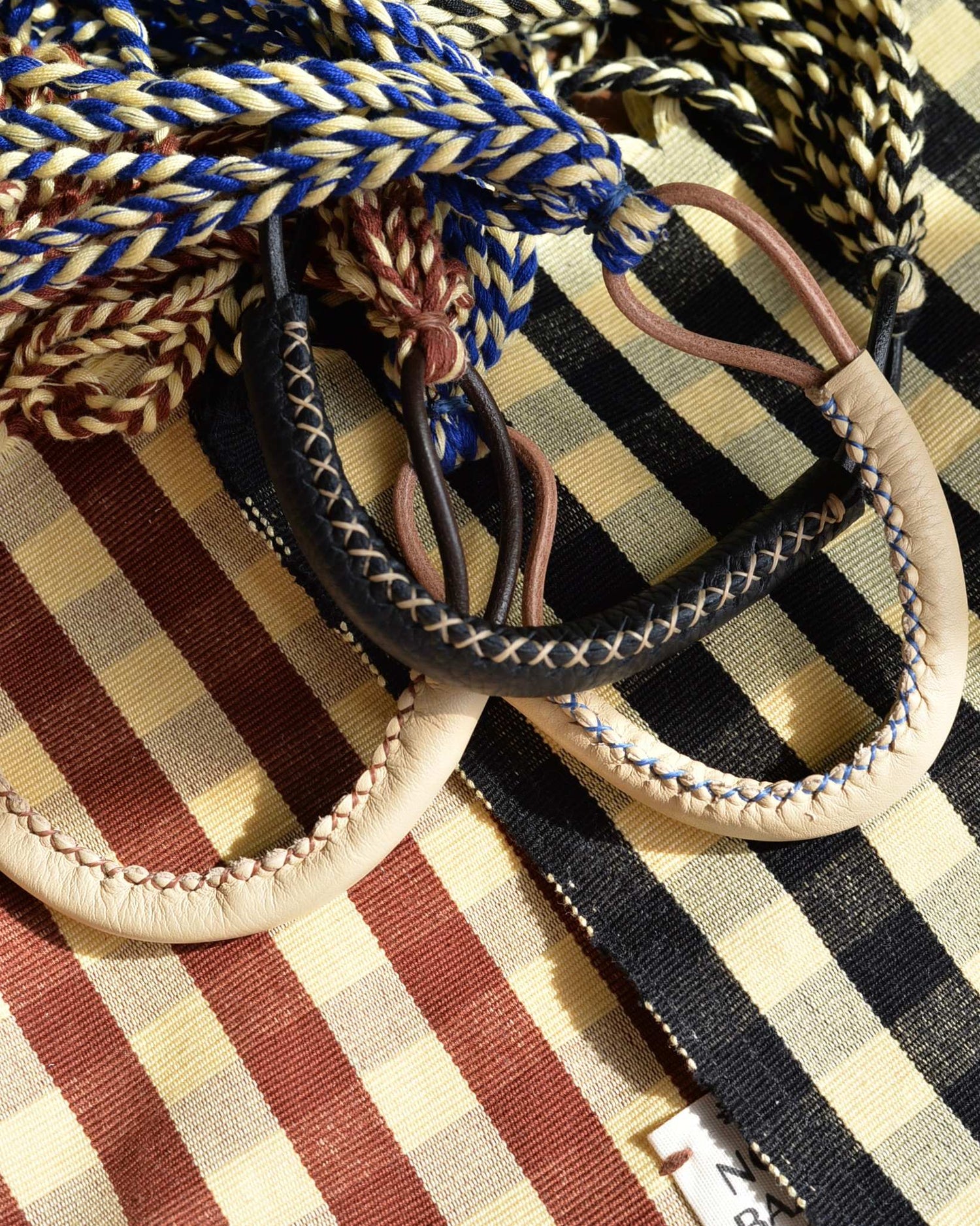 メキシコ ハンモックバッグ レザーハンドル S【BROWN】