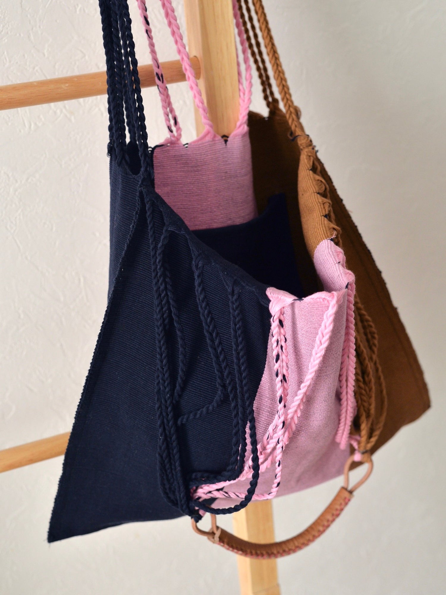 メキシコ ハンモックバッグ レザーハンドル