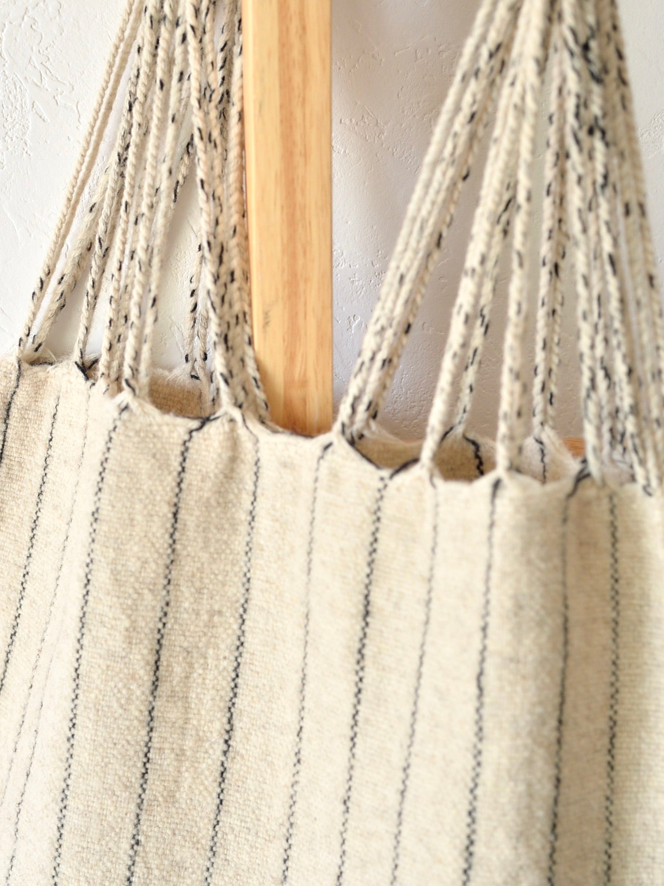 メキシコ ウール ハンモックバッグ レザーハンドル