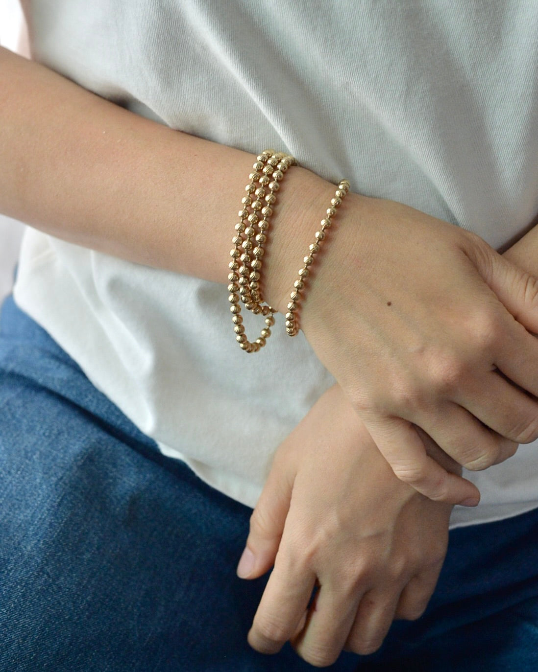 ドイツ ヴィンテージ ゴールド ボールチェーン ロングネックレス