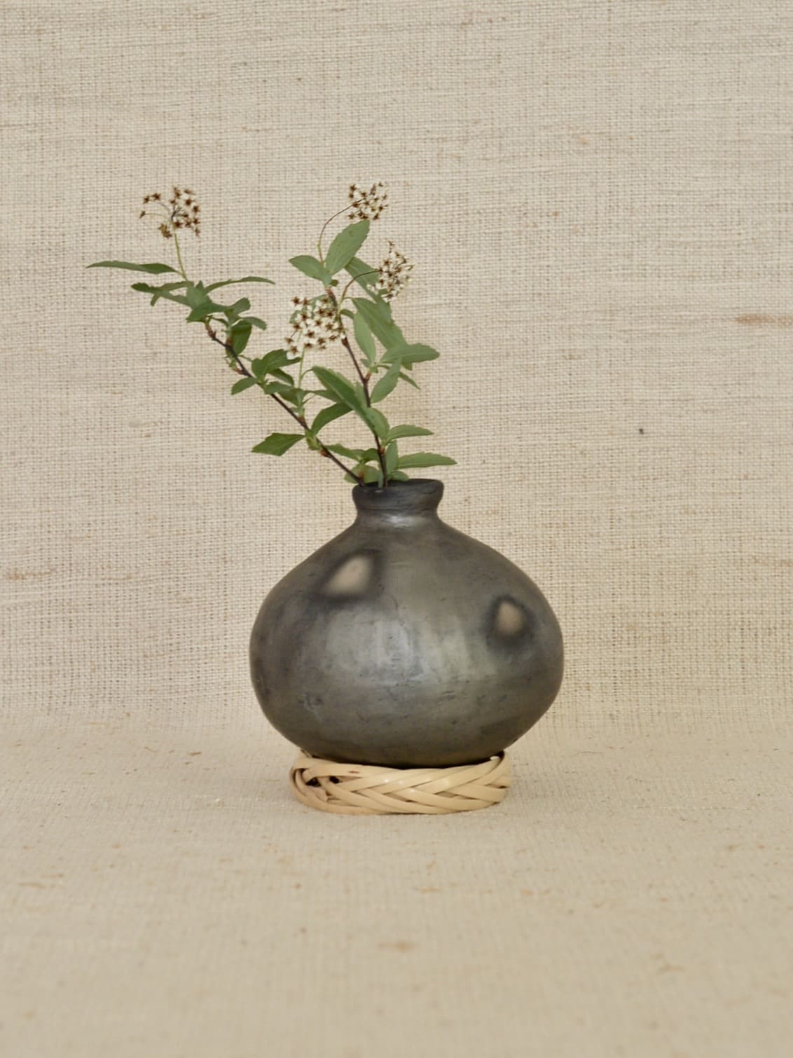 メキシコ 陶器 フラワーベース Barro Negro