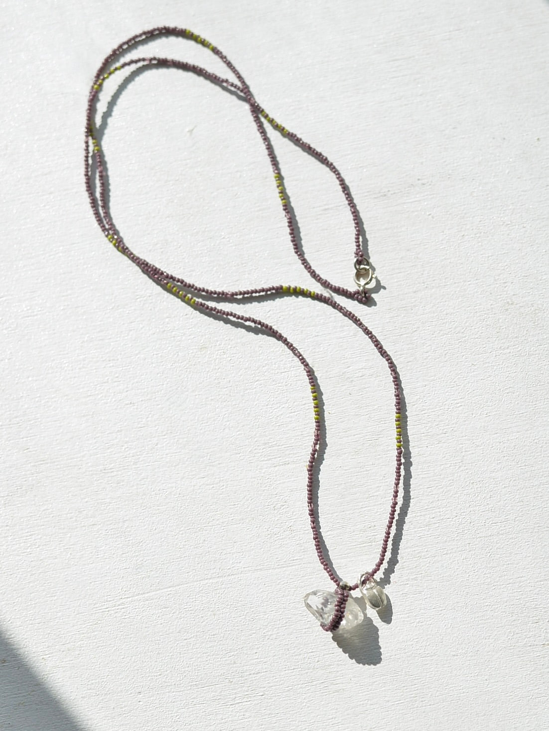 ハーキマーダイヤモンド ビーズネックレス