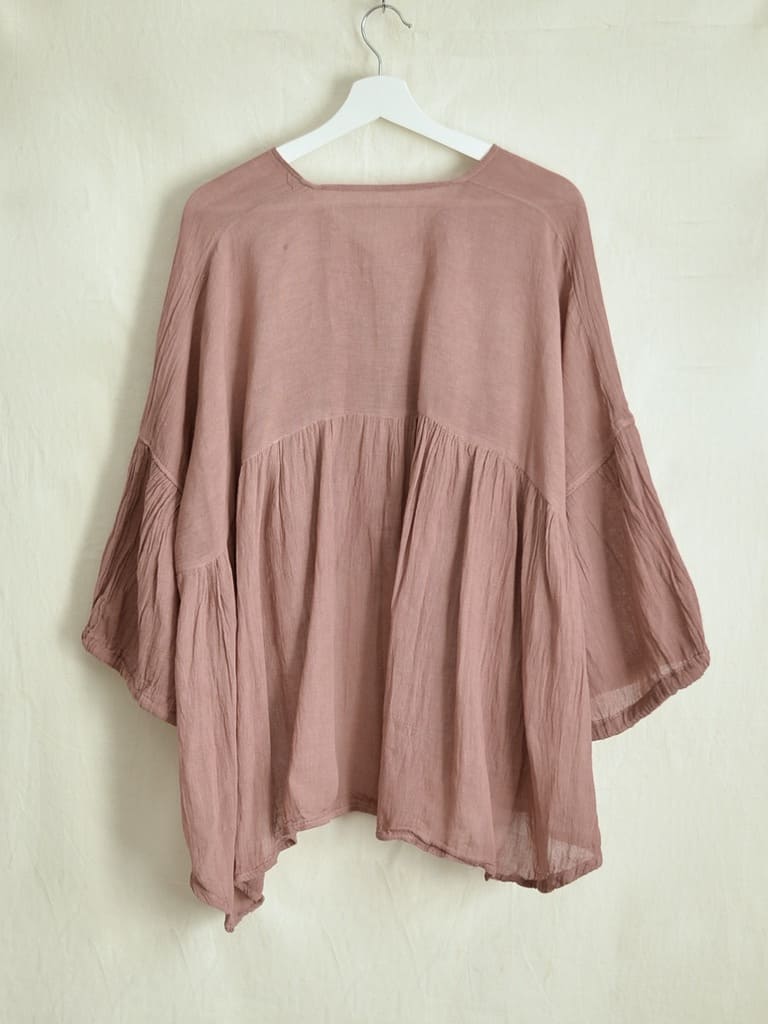 メキシココットン ギャザーブラウス Heather