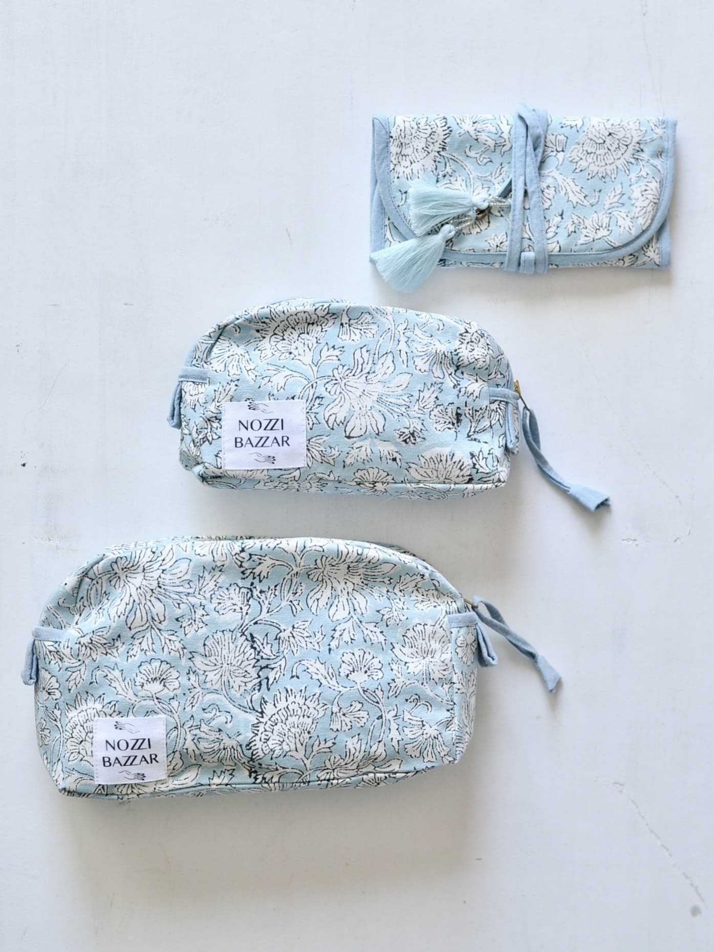 ブロックプリント コットンポーチ