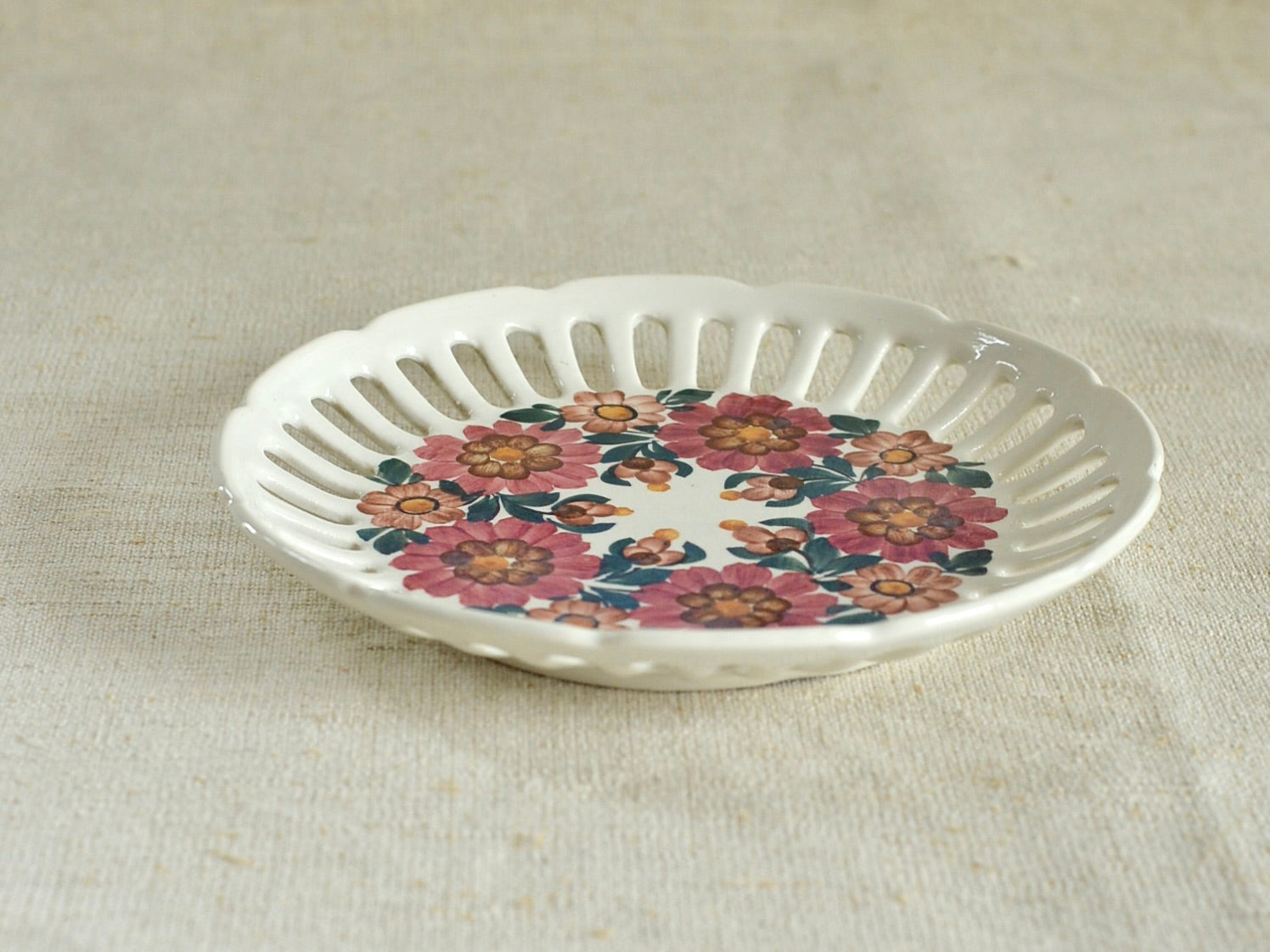 ヴィンテージ ヴウォツワヴェク陶器 プレート 壁掛け皿