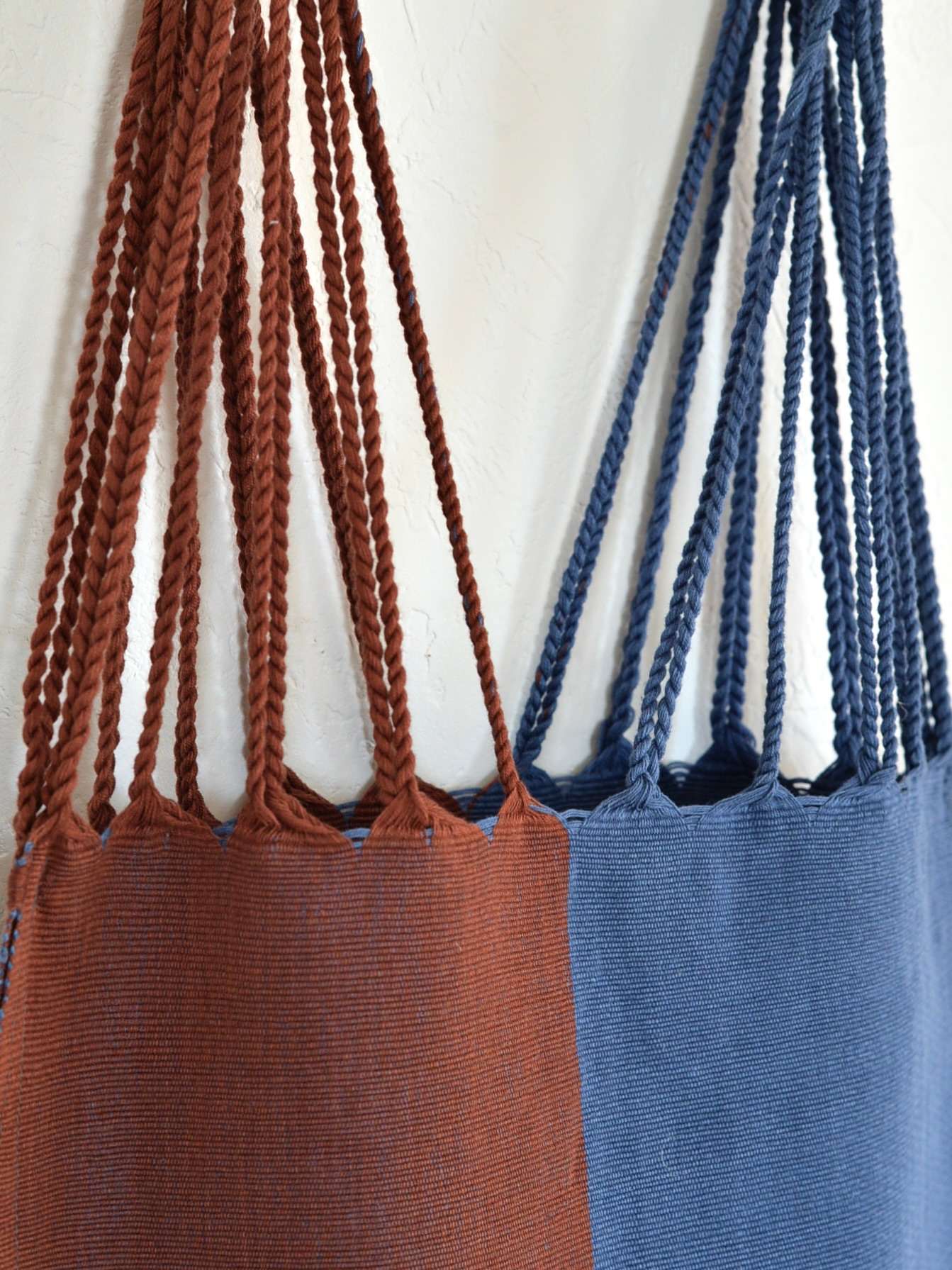 メキシコ ハンモックバッグ レザーハンドル ツートン