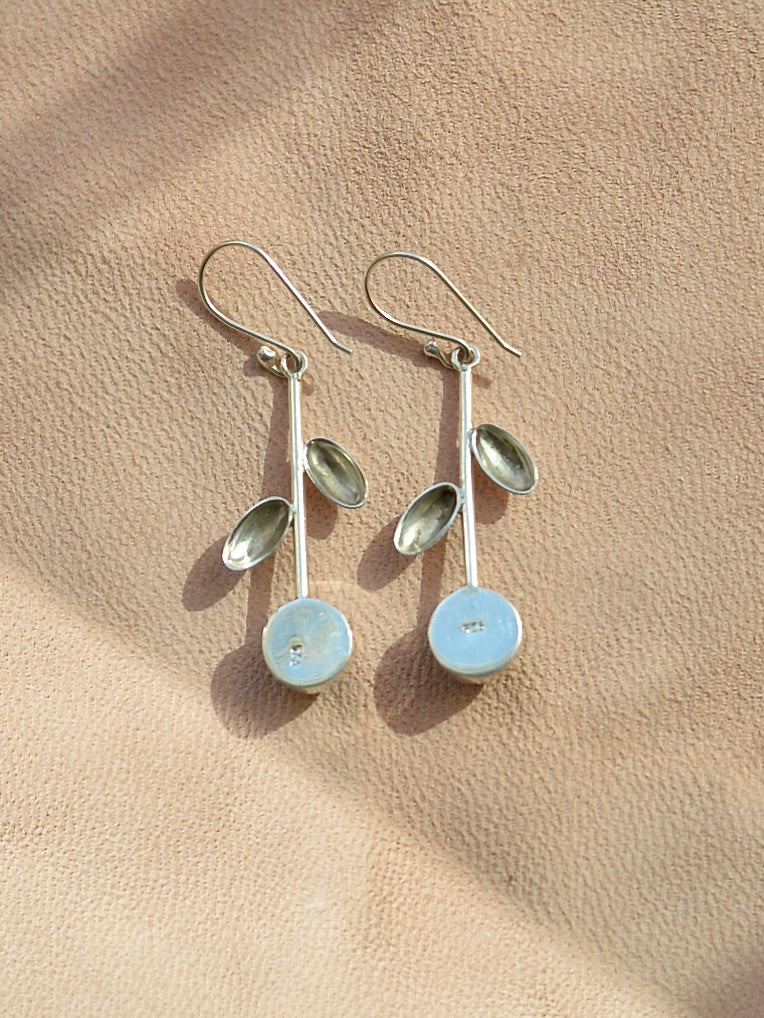 Mexican Silver925 リーフパールピアス