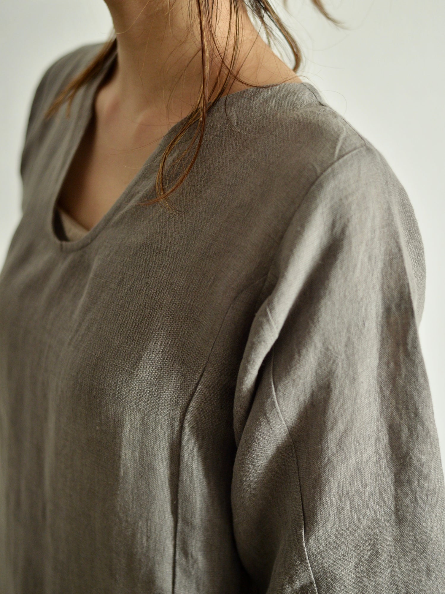 린넨 릴렉스 원피스 Dark Charcoal