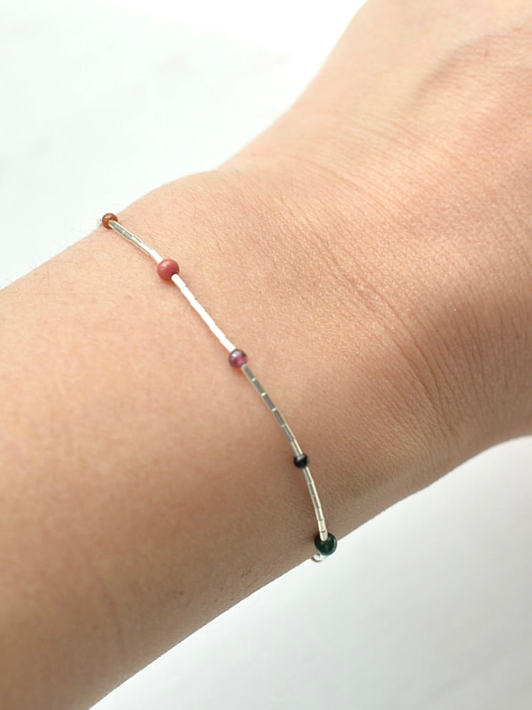 Mexican Silver925 天然石 ビーズブレスレット