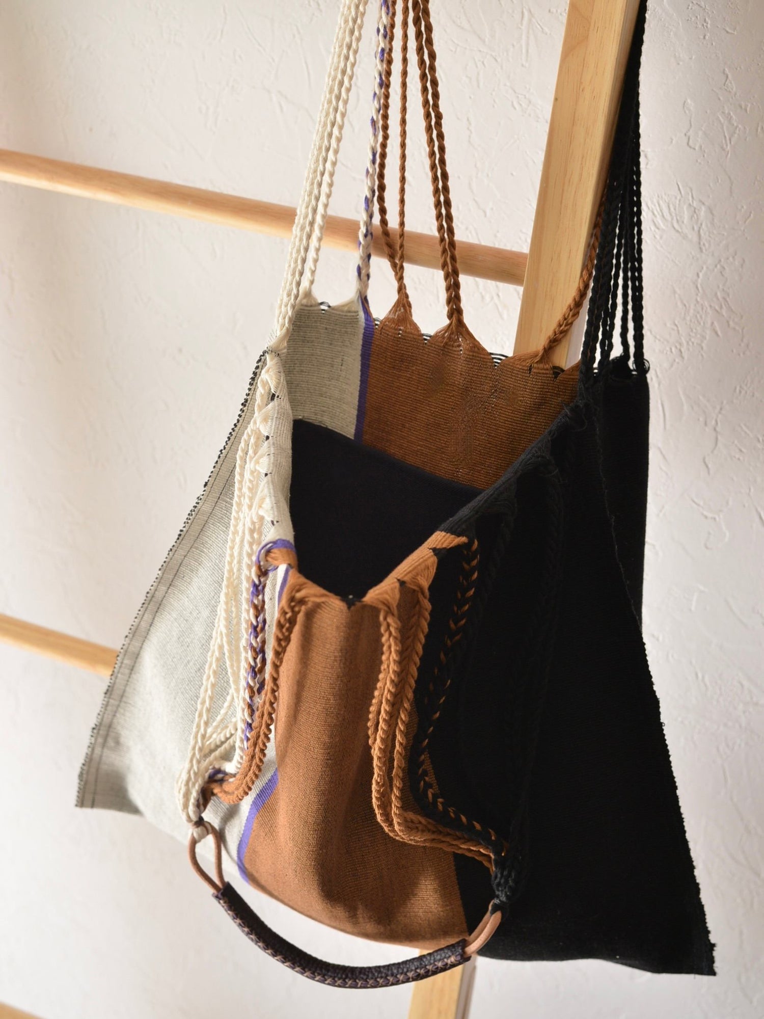 メキシコ ハンモックバッグ レザーハンドル