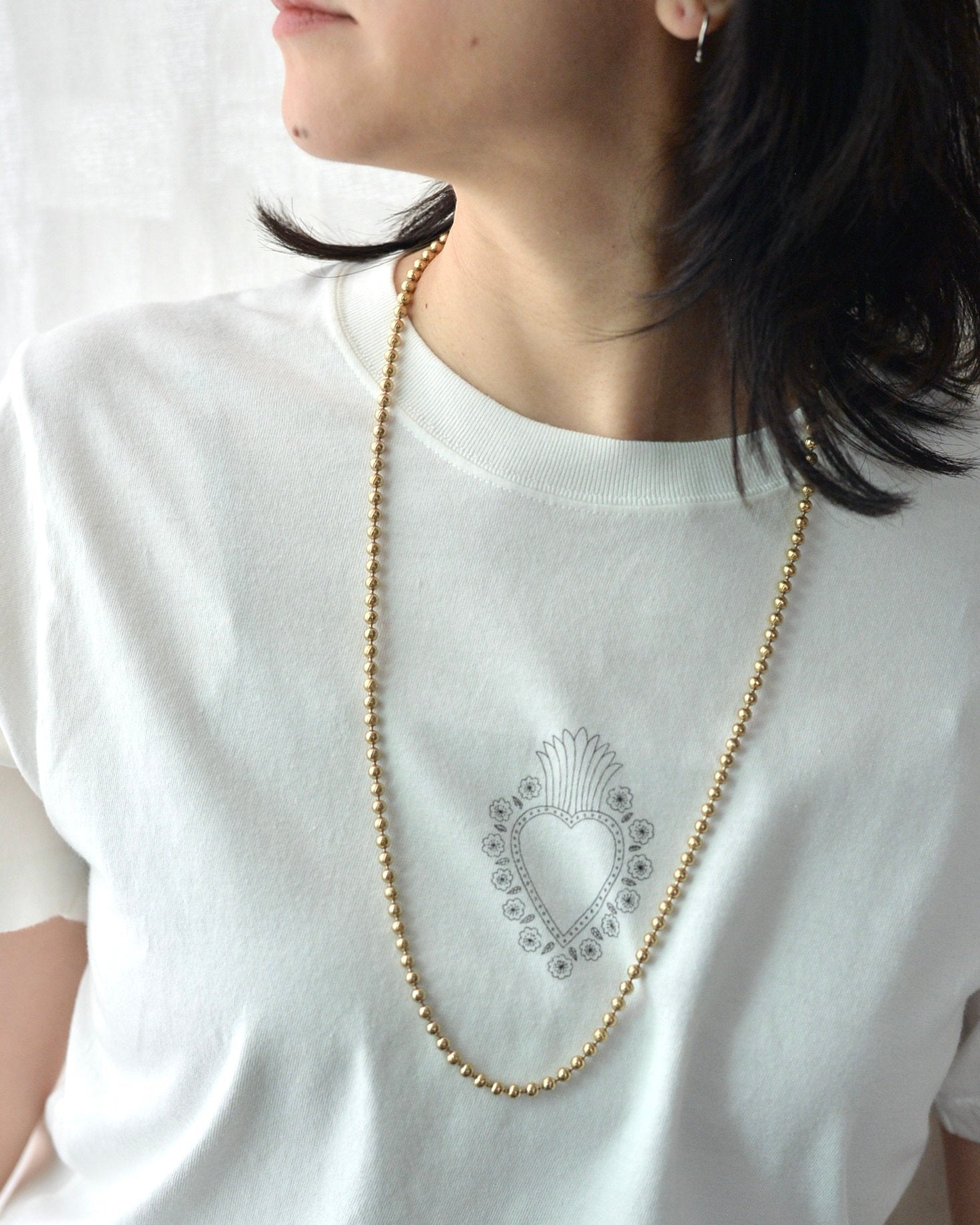 ドイツ ヴィンテージ ゴールド ボールチェーン ロングネックレス