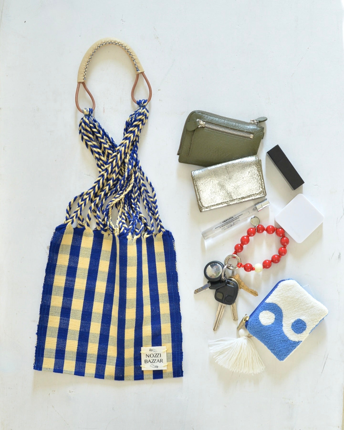 【残り1点】メキシコ ハンモックバッグ レザーハンドル S【BEIGE BROWN】