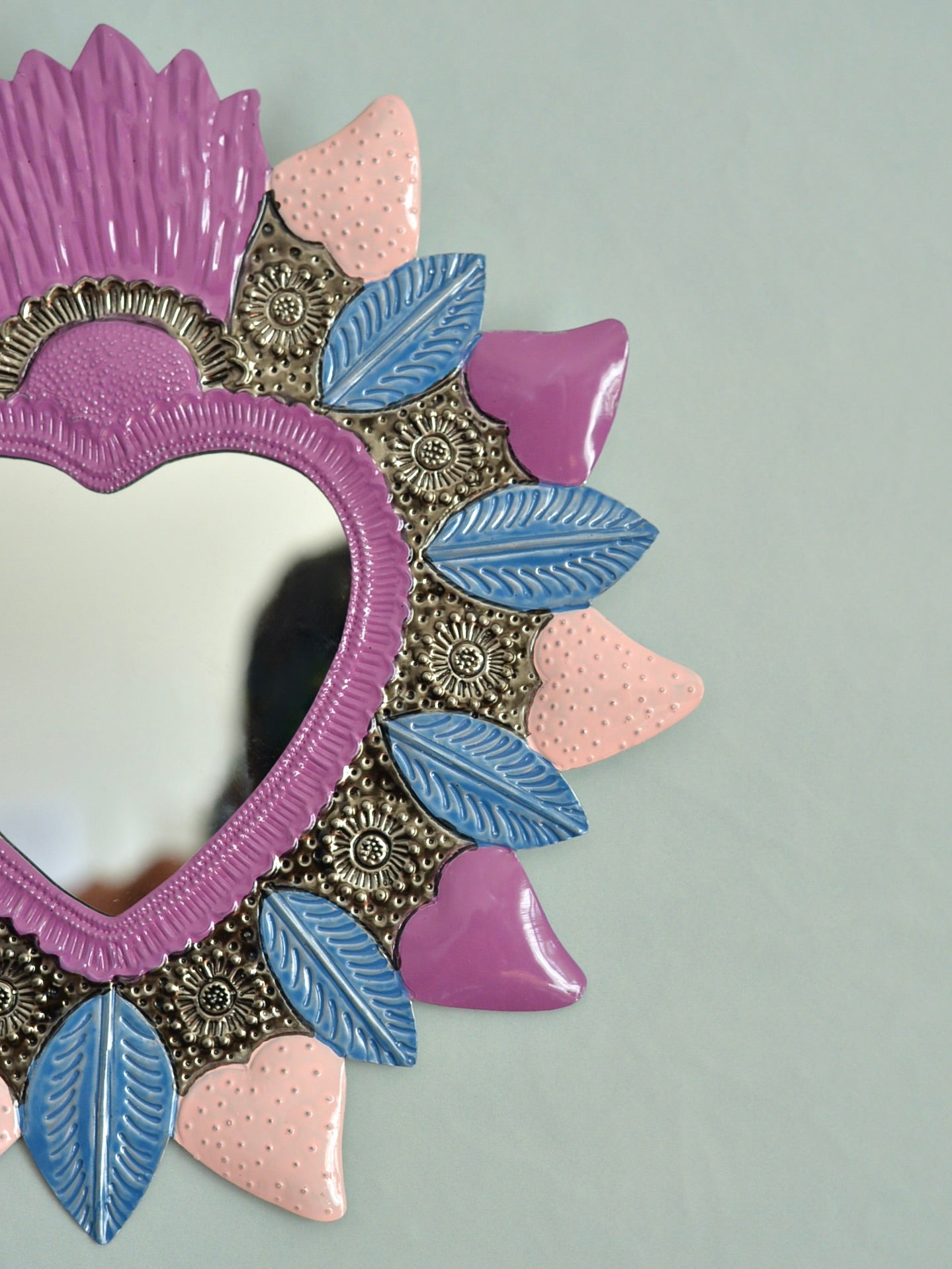 メキシコ ブリキ 壁掛けミラー オハラタ