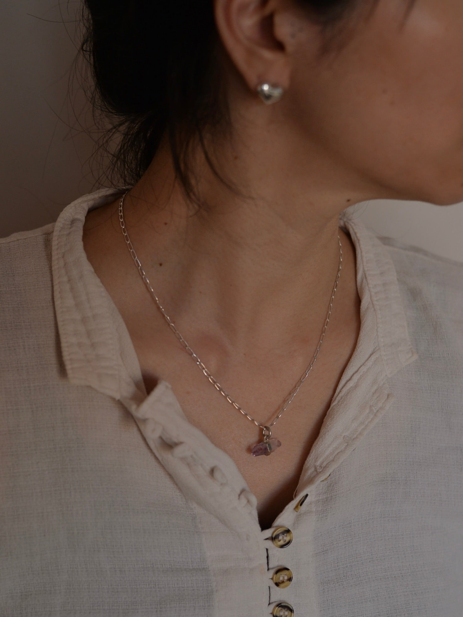 【1/22頃発送予定】Mexican Silver925 チェーン アメジストネックレス