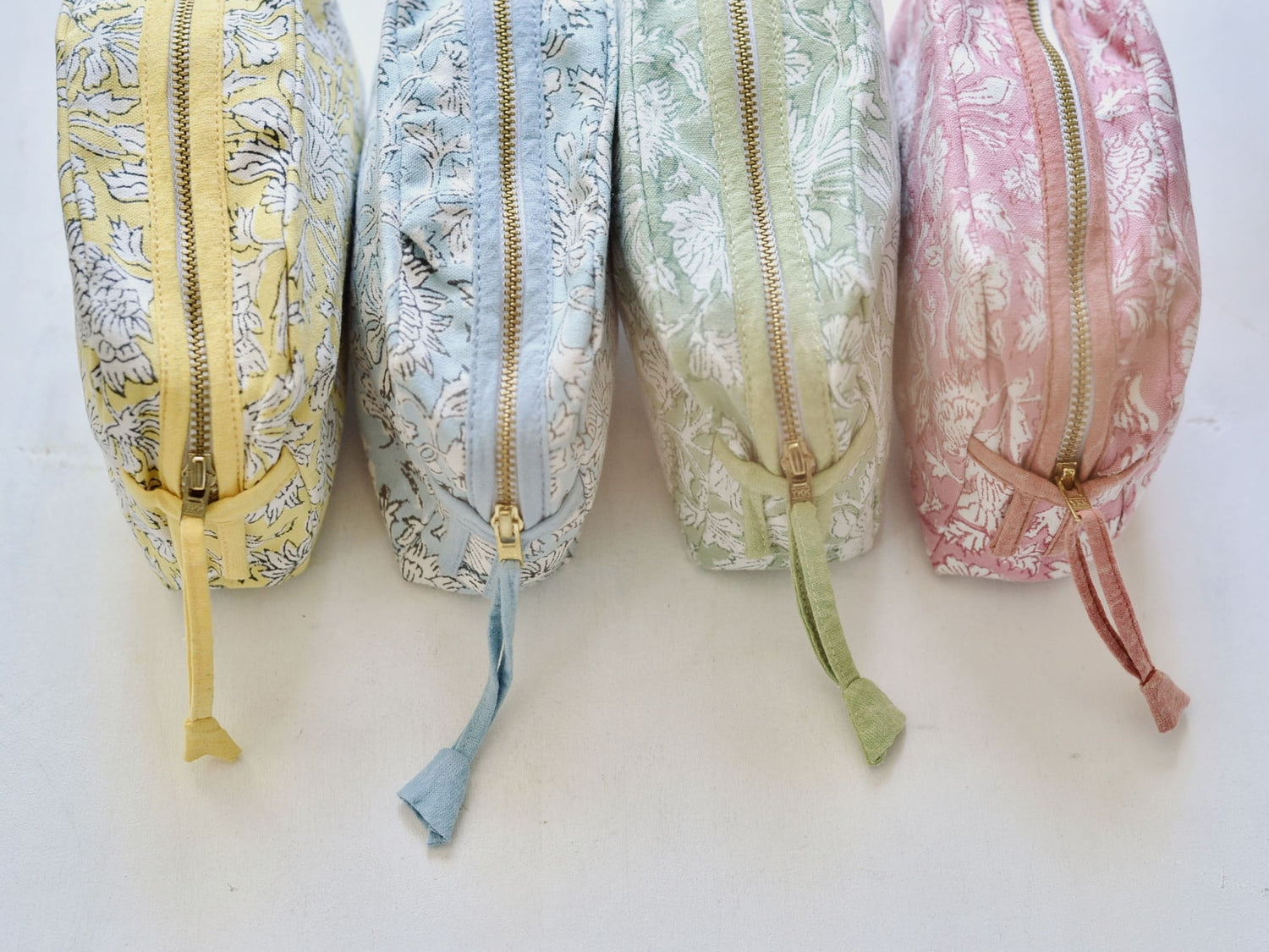 ブロックプリント コットンポーチ