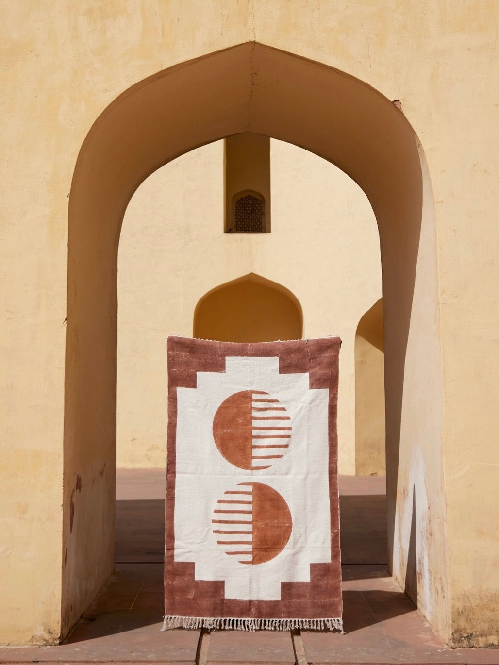 ハンドブロックプリント コットンラグ