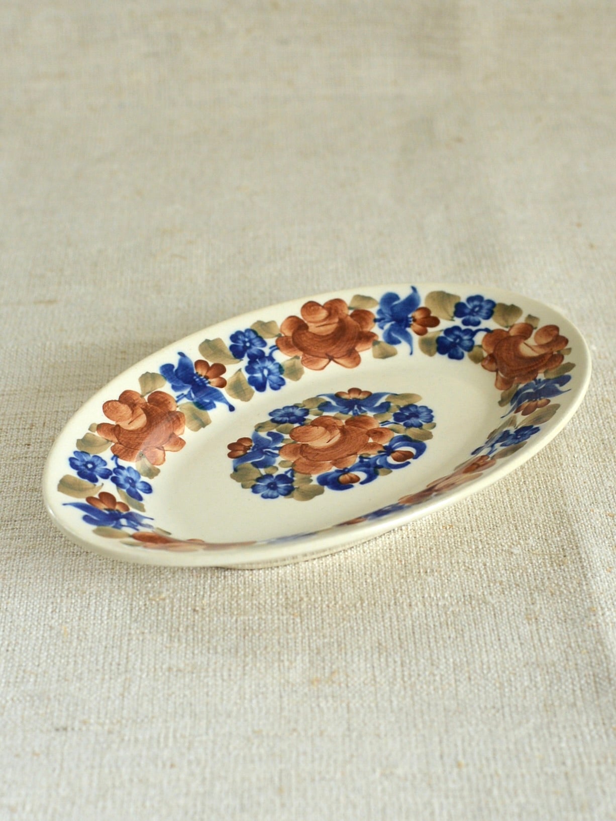 ヴィンテージ ヴウォツワヴェク陶器 オーバルプレート
