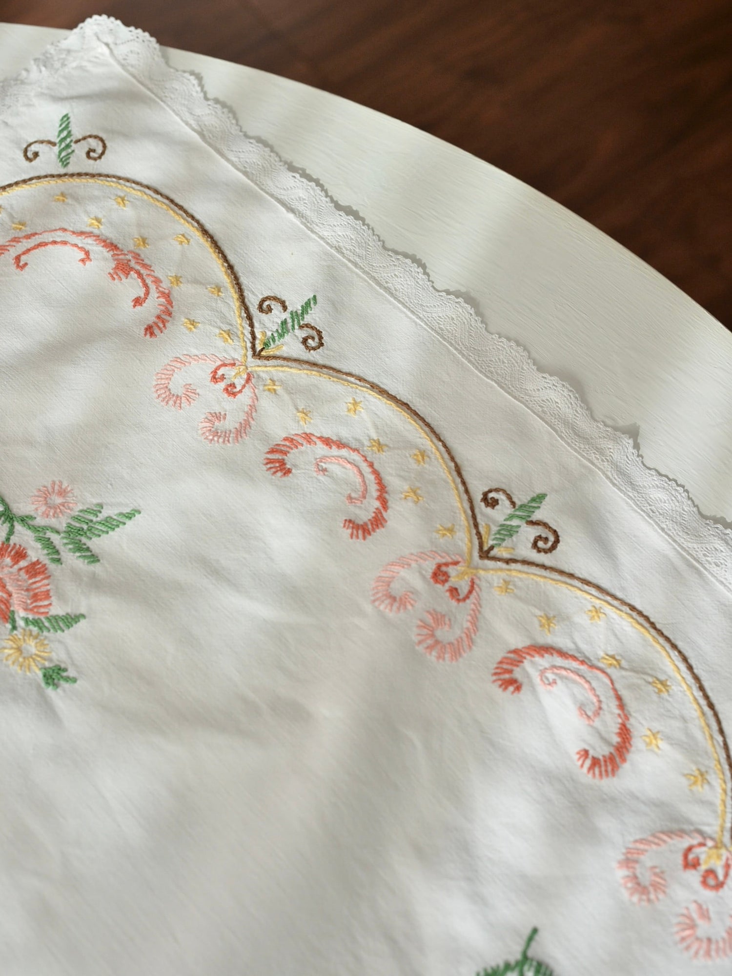 お花刺繍 クロス