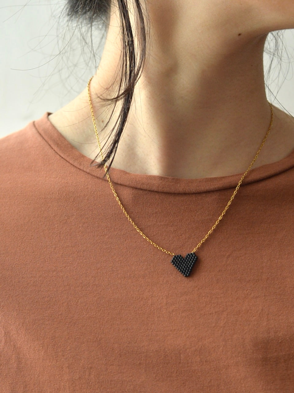 ハート ビーズネックレス