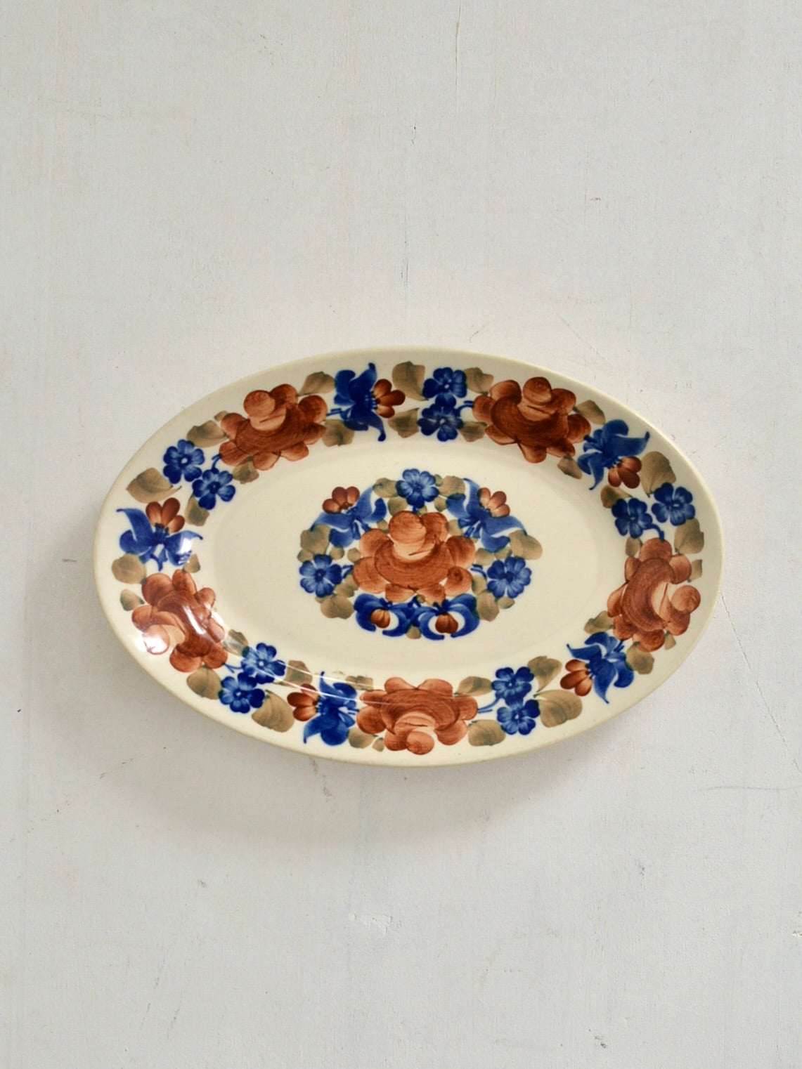 ヴィンテージ ヴウォツワヴェク陶器 オーバルプレート