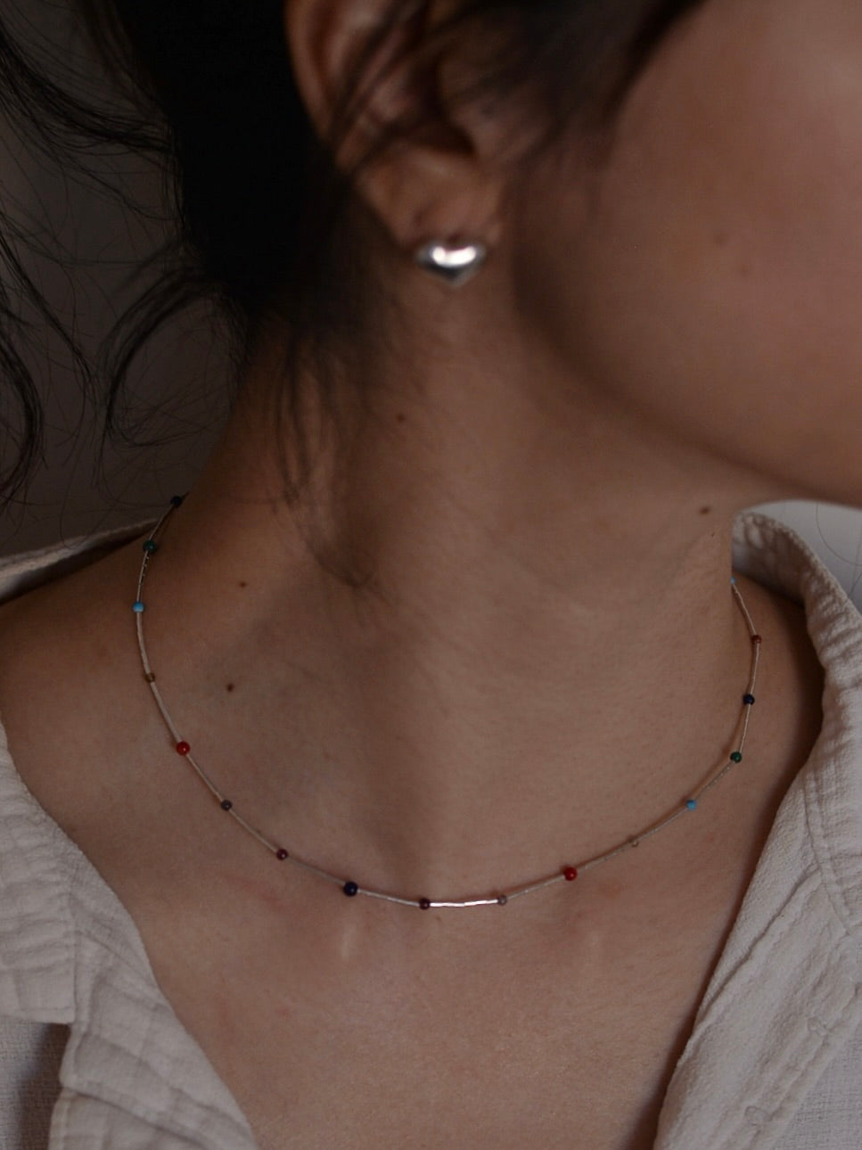 【1/22頃発送予定】Mexican Silver925 天然石 ビーズネックレス/ブレスレット