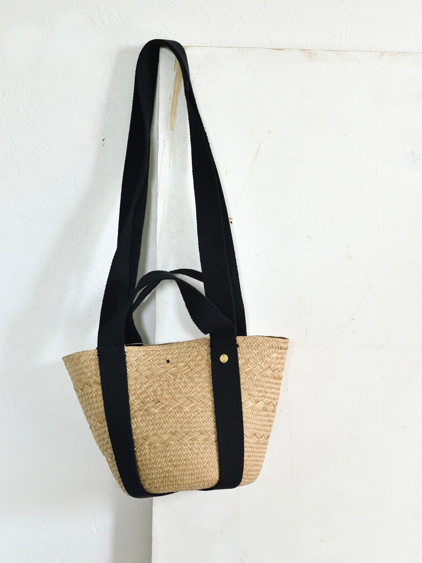 GUANABANA テープハンドル 2way かごバッグ Black & Navy