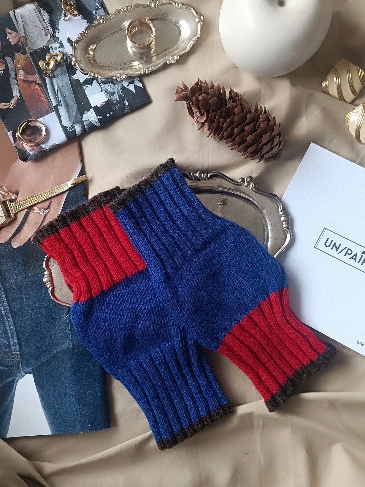 カシミヤブレンド ニット フィンガーレスグローブ ハンドウォーマー