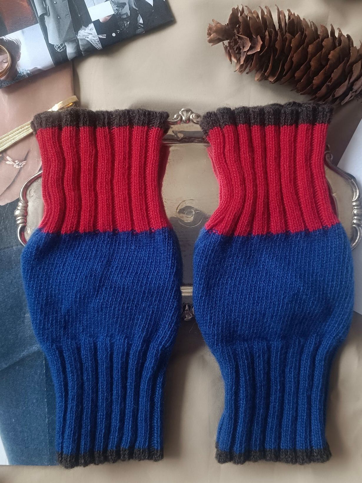 カシミヤブレンド ニット フィンガーレスグローブ ハンドウォーマー